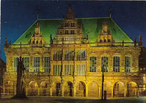 Bremen, Rathaus bei Nacht ngl F8356