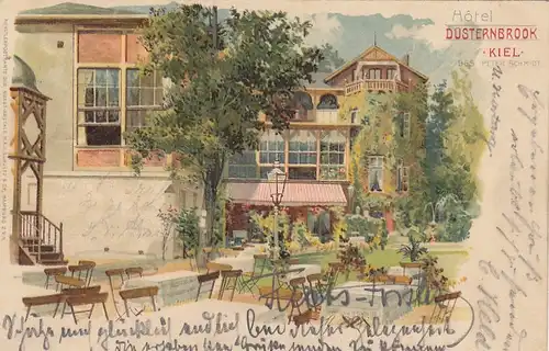 Kiel, Hotel Düsternbrook, Litho gl1902 F7386