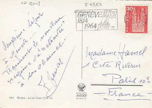 Genève, Le jet d'eau gl1964 F4353