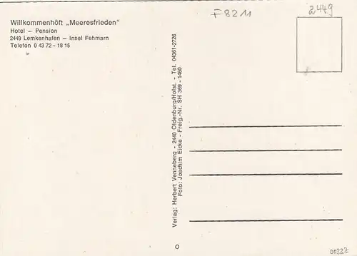 Lemkenhafen a.Fehmarn, Wilkommenhöft "Meeresfrieden" ngl F8211