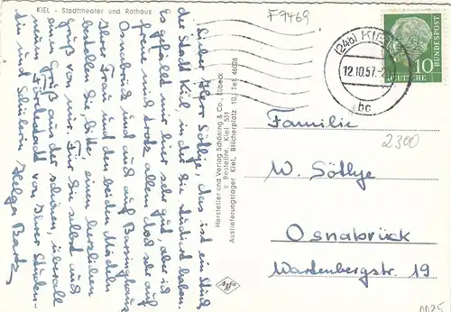 Kiel, Stadttheater und Rathaus gl1957 F7469