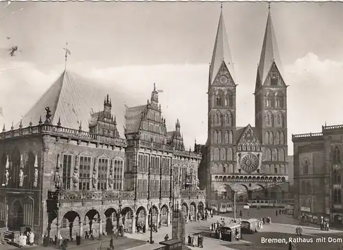 Bremen, Rathaus mit Dom gl1957 F8235