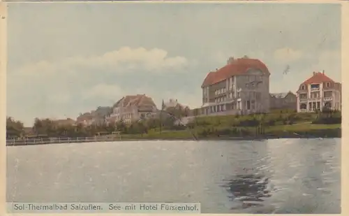 Sol-Thermalbad Salzuflen, See mit Hotel Fürstenhof ngl F6805