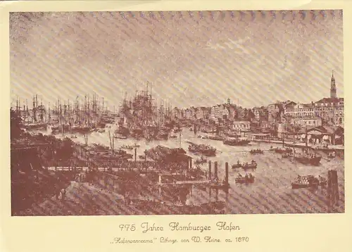 Hamburg, 775 Jahre Hamburger Hafen, mit "Hafen-Panorama ~1890" gl F5353