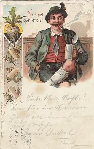 Humor: Nur net genieren! Litho gl1898 F5373