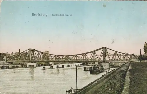 Rendsburg, Straßendrehbrücke feldpgl1918 F7697
