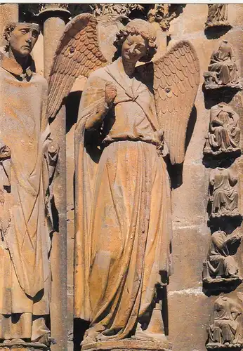 Reims, Cathédrale Notre-Dame, Portail septentrional, l'Ange au Sourire ngl G0575