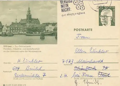Leer Tor Ostfrieslands, Werbekarte, Ganzsache ngl F8757