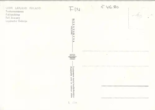 Lappi Suomi Finland, Tunturimaisema ngl F4680