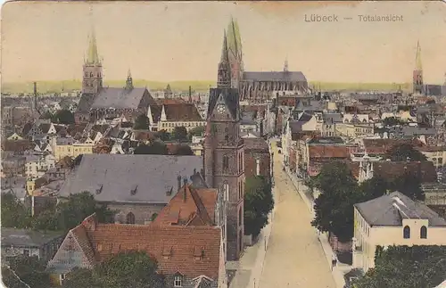 Lübeck, Totalansicht gl1914 F7839