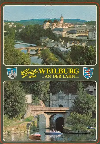 Weilburg an der Lahn, Schloß und Flußschiffstunnel ngl G0970