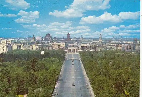 Berlin, Blick v.d.Siegessäule auf Tiergarten und Brandenburger Tor ngl F7227