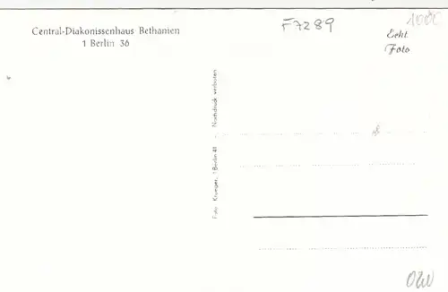 Berlin 36, Central-Diakonissenhaus Bethanien ngl F7289