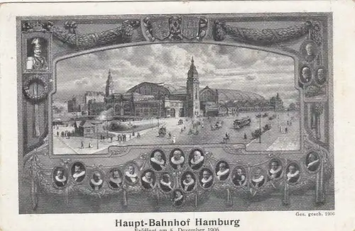 Hamburg, Haupt-Bahnhof, eröffnet 1906 ngl F4989