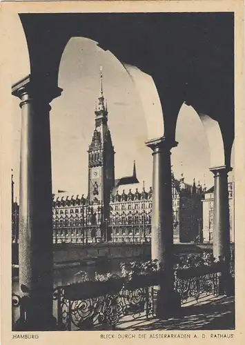 Hamburg, Rathaus mit Alsterarkaden ngl F5644