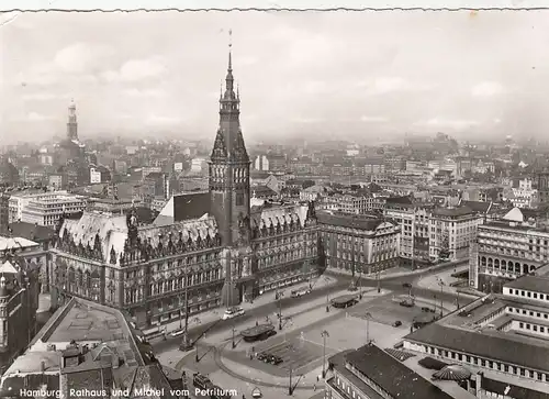 Hamburg, Rathaus und Michel vom Petriturm gl1960 F5654