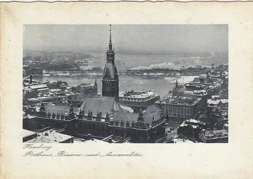 Hamburg, Rathaus, Binnen- und Außenalster ngl F5664