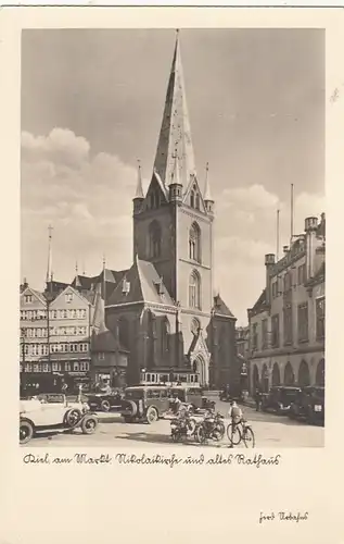 Kiel, am Markt, Nikolaikirche und altes Rathaus ngl F7379