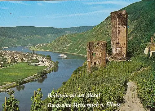 Beilstein a.d.Mosel mit Burg Metternich und Ellenz ngl G1108