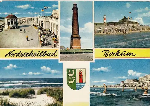 Nordseeheilbad Borkum, Mehrbildkarte gl1969 F8958