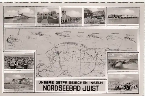 Nordseebad Juist, Mehrbildkarte gl1961 F8977