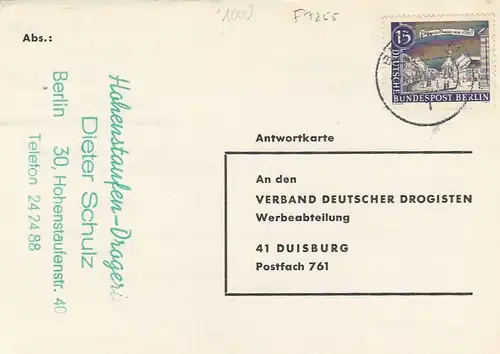 Berlin, Verband Deutscher Drogisten, Werbe-Korrespondenz gl1983? F7255