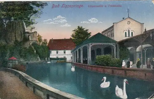 Bad Lippspringe, Lippequelle und Trinkhalle feldpgl1918 F9150