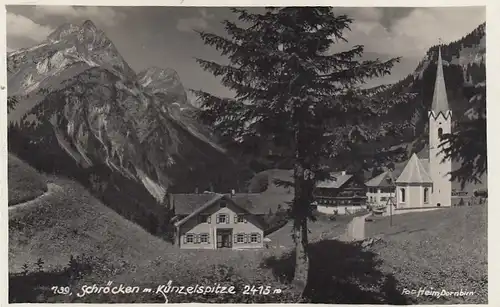 Vorarlberg, Schröcken mit Künzelspitze glum 1930? F8919