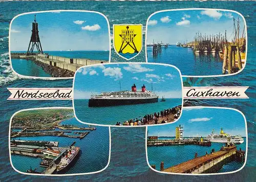 Nordseebad Cuxhaven, Mehrbildkarte gl1956 F5961