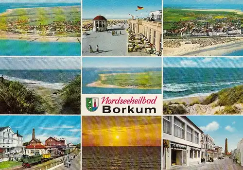 Nordseebad Borkum, Mehrbildkarte gl1974 F8946