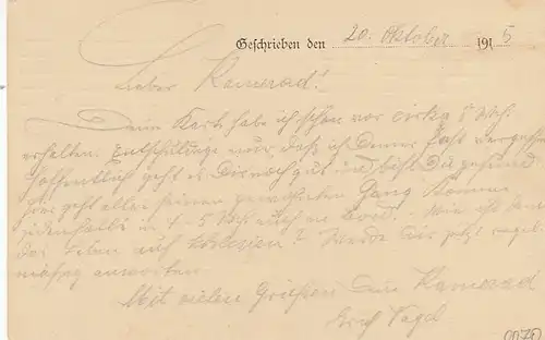 Kiel, Feldpostkarte marinepgl1915 F7465