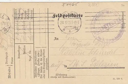Kiel, Feldpostkarte marinepgl1915 F7465