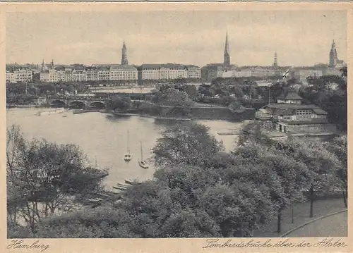 Hamburg, Lombardsbrücke über der Alster ngl F5115