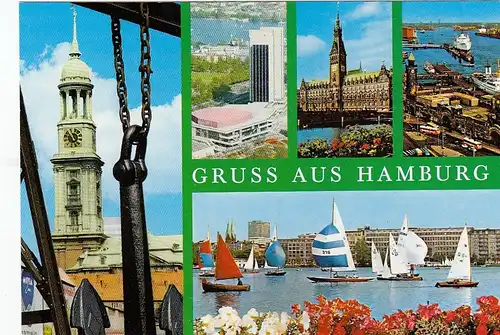 Gruss aus Hamburg Mehrbildkarte ngl F5125