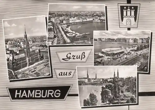 Gruss aus Hamburg Mehrbildkarte gl1964 F5135