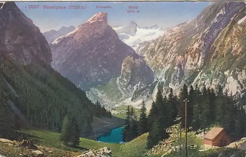 Seealpsee mit Rosszahn und Säntis gl1914 F9235