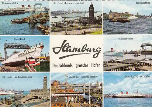 Hamburg, Deutschlands größter Hafen, Mehrbildkarte ngl F5244