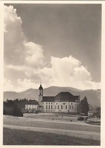 Die Wies, Wallfahrtskirche, vom Walde aus ngl F9258