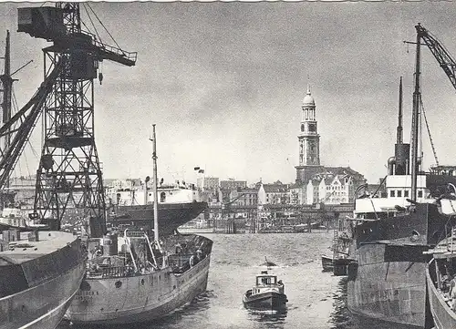 Hamburg, Hafen mit Blick zur Michaeliskirche gl1956 F5364