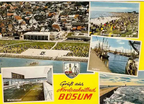 Nordseeheilbad Büsum, Mehrbildkarte gl1970 F6178