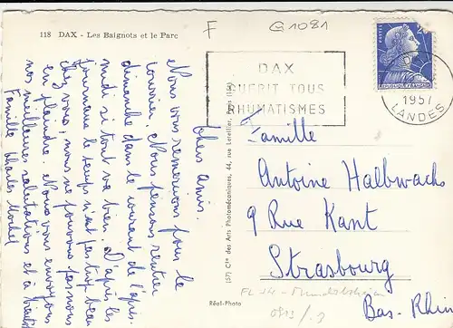 Dax (Landes?) Les Baignots et le Parc gl1957 G1081