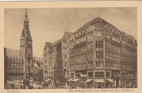 Hamburg, Mönckebergstrasse mit Blick auf das Rathaus ngl F5457