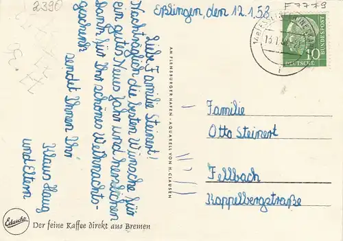 Eduscho Werbekarte - Kaffee aus Bremen gl1958 F7779