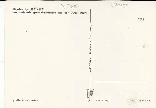 Erfurt, 10 Jahre IGA 1961-1971 ngl F9328