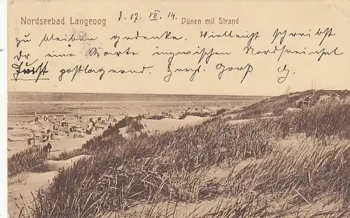 Nordseebad Wangerooge, Dünen mit Strand gl1913? F8617
