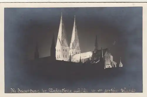 Lübeck, 700 Jahr-Feier, Beleuchtung der Marienkirche ngl F7865