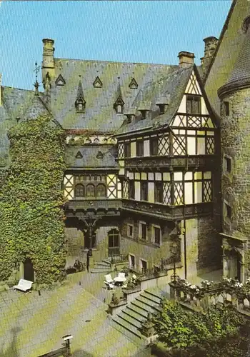 Wernigerode, Feudalmuseum Schloß, Innenhofmit Fachwerkbau ngl G1254