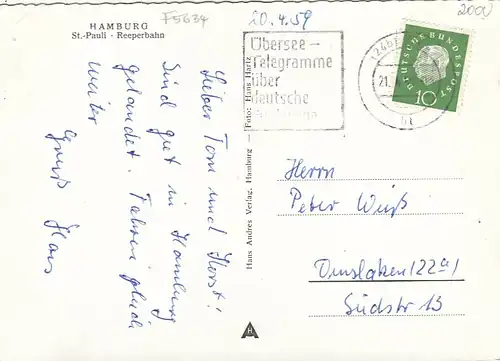 Hamburg, St.Pauli, Reeperbahn bei Nacht gl1959 F5634