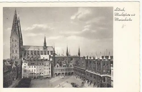 Lübeck, Marktplatz mit Marienkirche ngl F7927