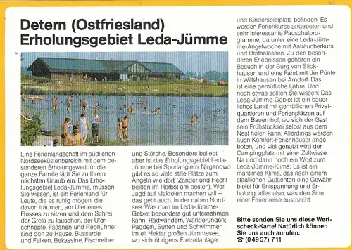 Detern Ostfrieland, Erholungsgebiet Leda-Jümme, Werbekarte ngl F8758